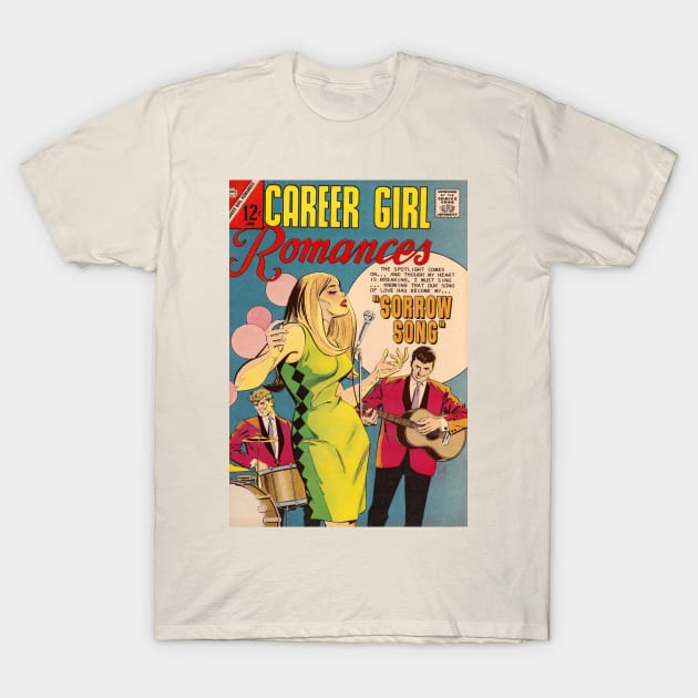 Vintage Romance Comic Book Cover - Career Girl Romances T-Shirt by Slightly Unhinged